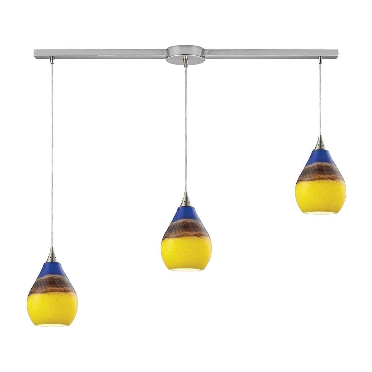 Dunes 5'' Wide 3-Light Pendant - Satin Nickel