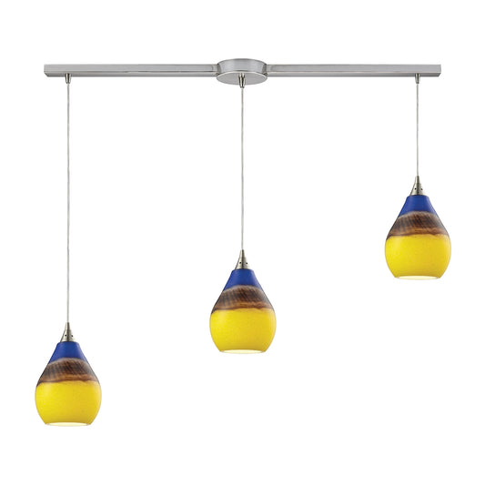 Dunes 5'' Wide 3-Light Pendant - Satin Nickel