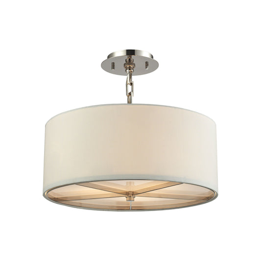 Selma 17'' Wide 3-Light Semi Flush Mount - Polished Nickel