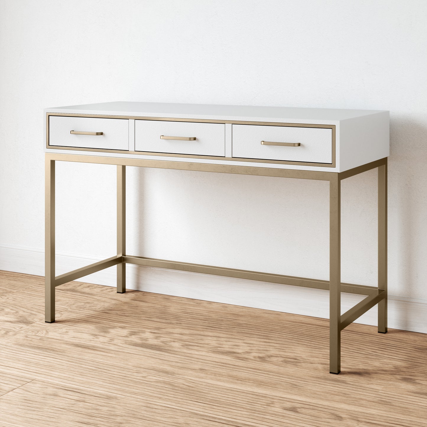 Sands Point Desk - 3 Drawer Cream