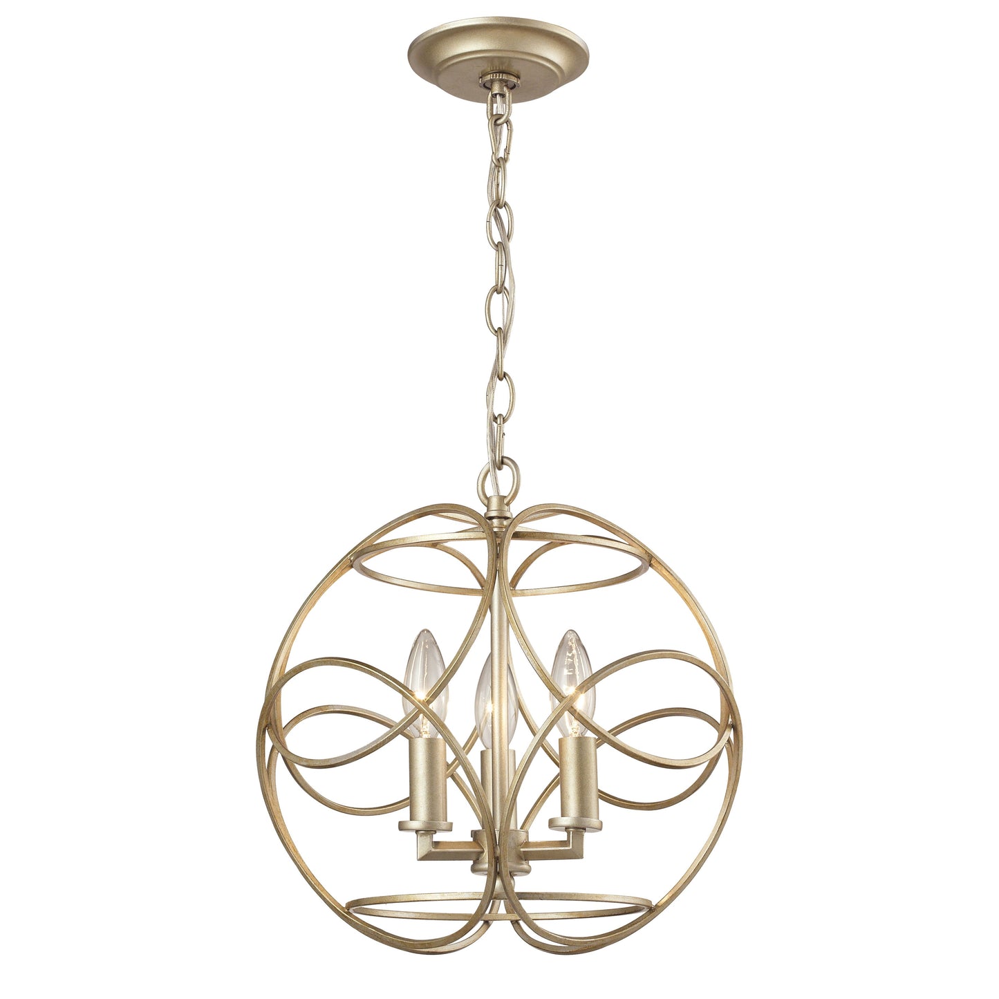 Chandette 14'' Wide 3-Light Pendant - Aged Silver