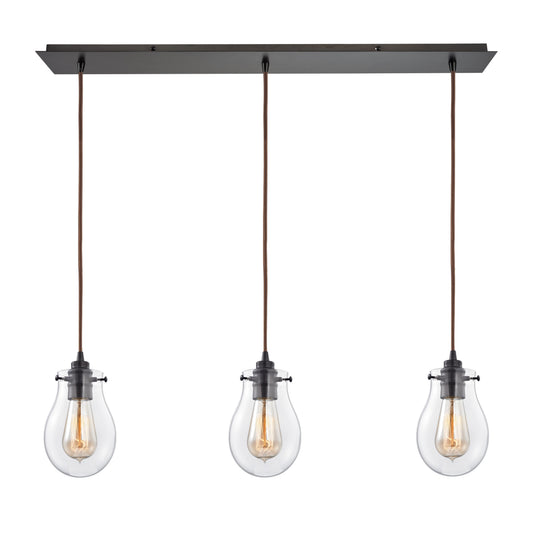 Jaelyn 36'' Wide 3-Light Linear Pendant - Oil Rubbed Bronze