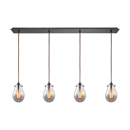 Jaelyn 46'' Wide 4-Light Linear Pendant - Oil Rubbed Bronze with Mercury Glass