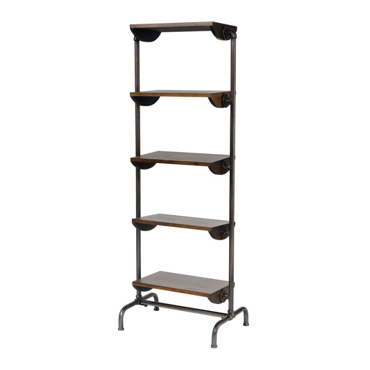 Industry City Bookcase - Black and Natural Wood Tone