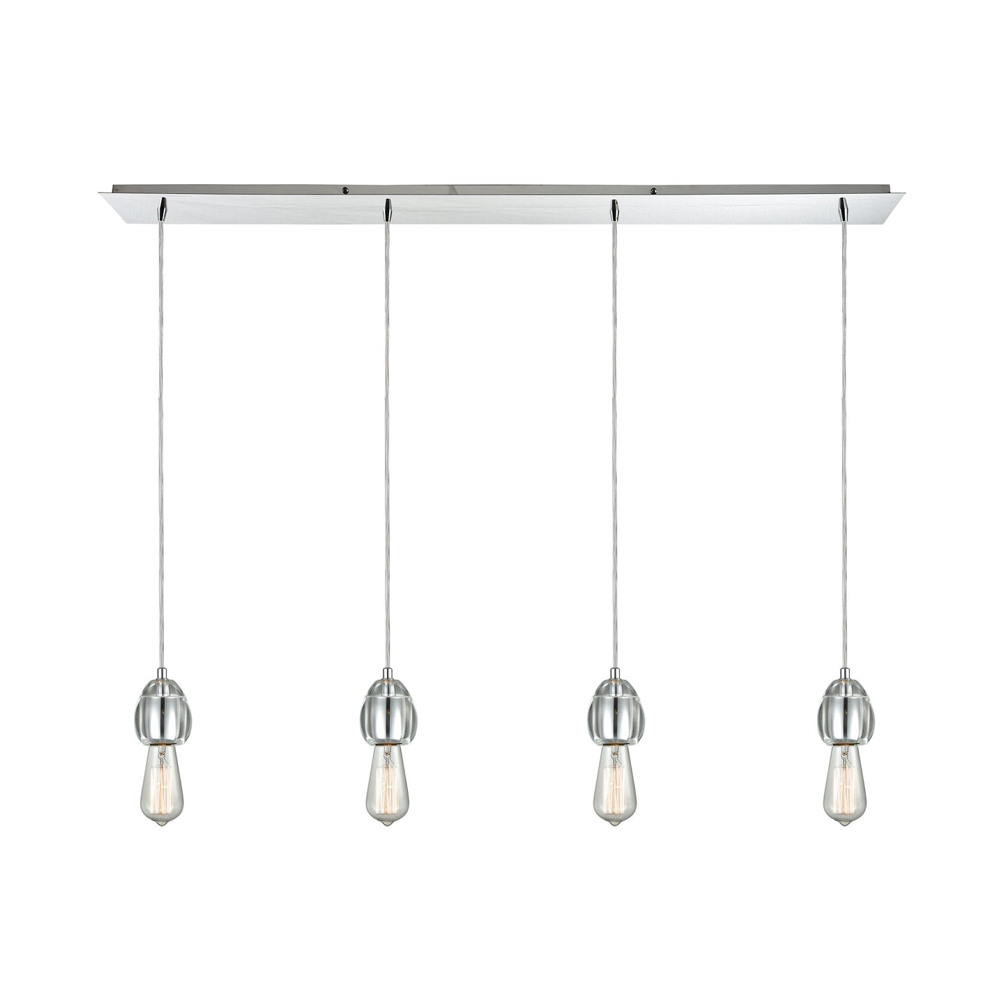 Socketholder 46'' Wide 4-Light Linear Pendant - Polished Chrome