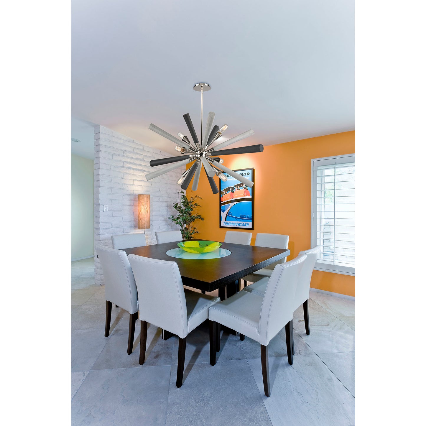 Solara 44'' Wide 6-Light Chandelier - Polished Nickel