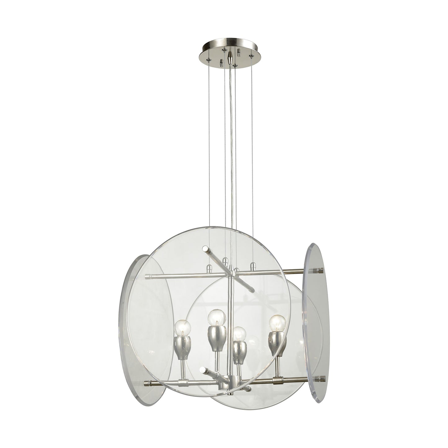 Disco 19'' Wide 4-Light Chandelier - Polished Nickel