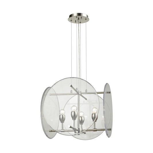Disco 19'' Wide 4-Light Chandelier - Polished Nickel