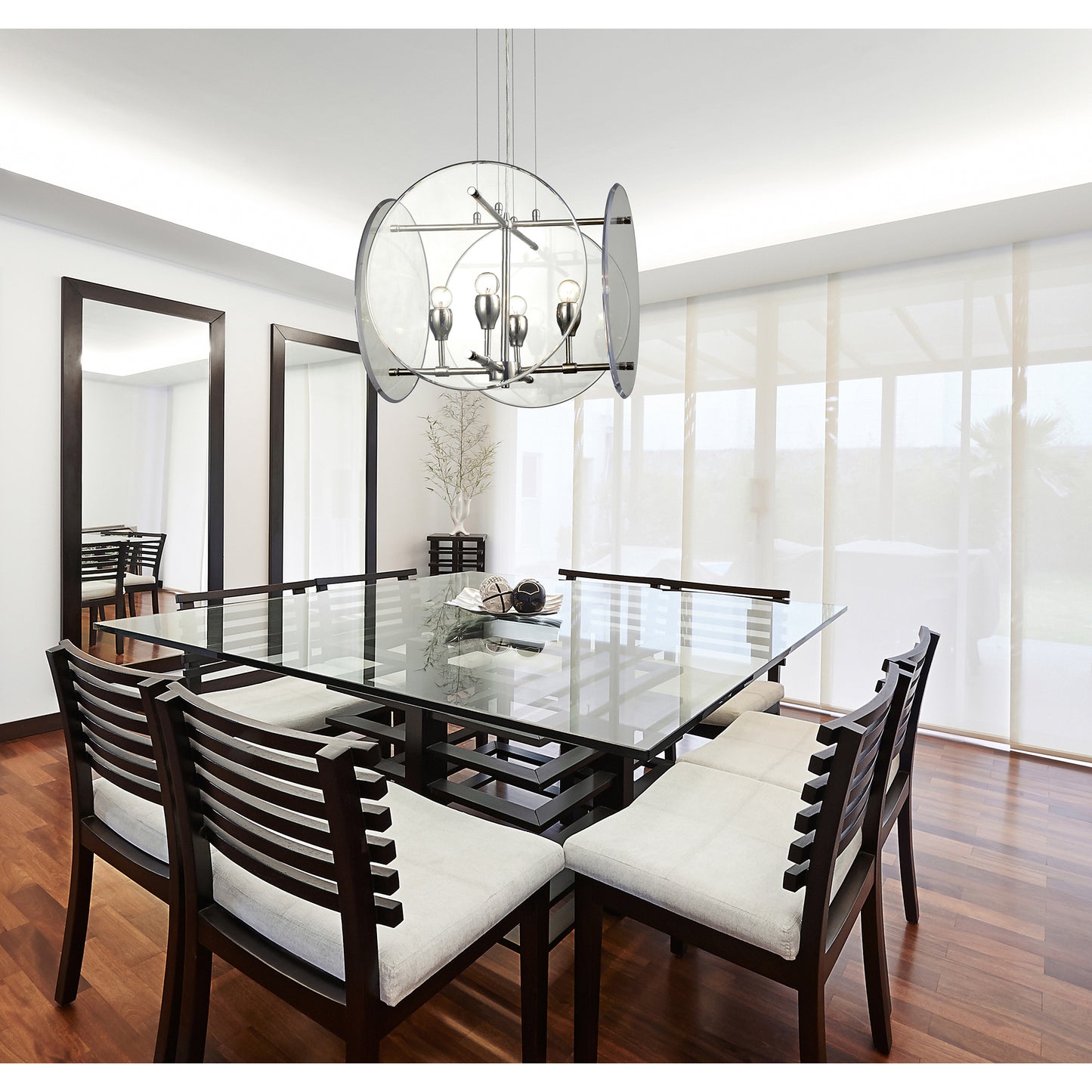 Disco 19'' Wide 4-Light Chandelier - Polished Nickel