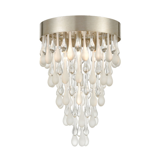 Morning Frost 13'' Wide 4-Light Flush Mount - Silver Leaf