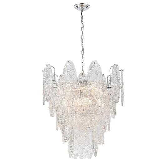Frozen Cascade 26'' Wide 9-Light Chandelier - Polished Chrome