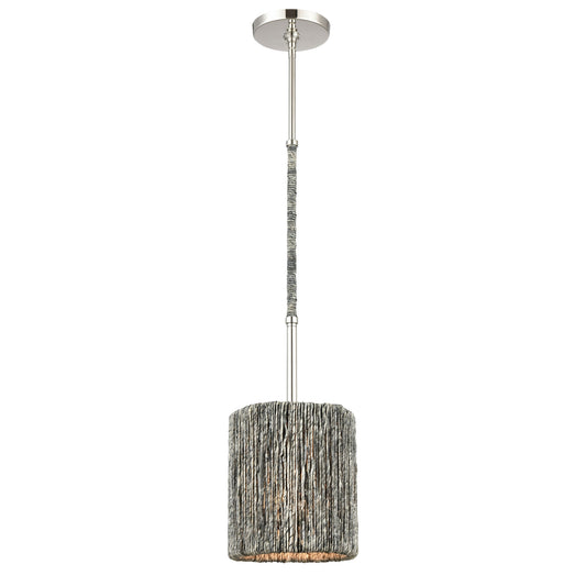 Abaca 8'' Wide 1-Light Mini Pendant - Polished Nickel