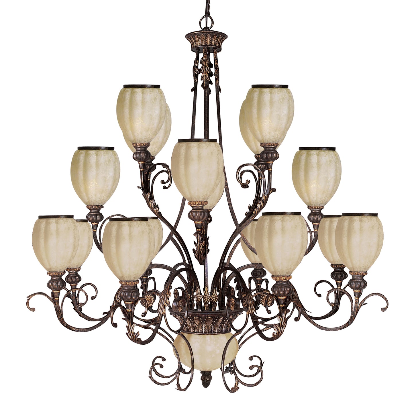Carrollton 55'' Wide 16-Light Chandelier - Golden Coffee