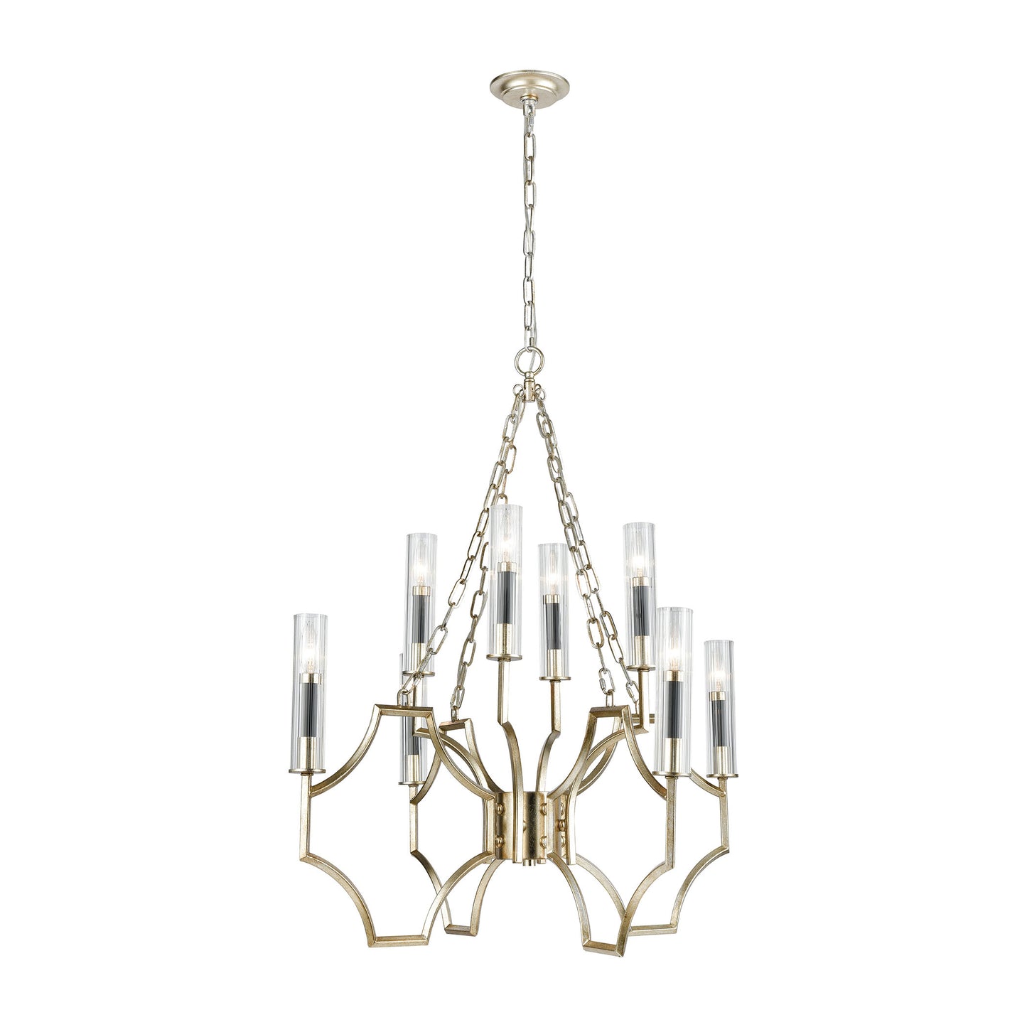 Sylvanna 31'' Wide 8-Light Chandelier - Antique Silver Leaf