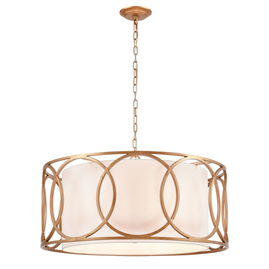 Ringlets 28'' Wide 6-Light Chandelier - Matte Gold