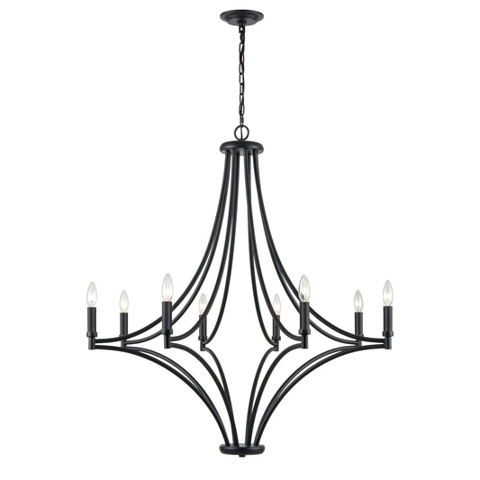 Spanish Villa 36'' Wide 8-Light Chandelier - Charcoal