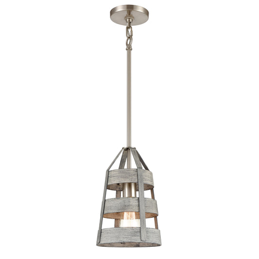 Brigantine 7'' Wide 1-Light Mini Pendant - Weathered Driftwood