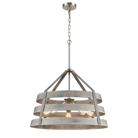 Brigantine 24'' Wide 5-Light Chandelier - Weathered Driftwood