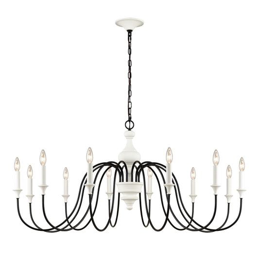 Val de Loire 48'' Wide 12-Light Chandelier - White
