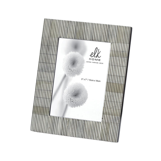 Pin Stripe Bone Frame - 5x7 Gray