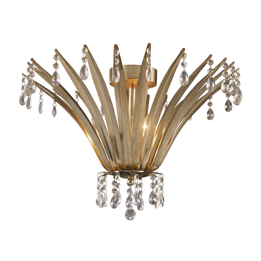 Naples 23'' Wide 3-Light Flush Mount - Antique Silver Leaf