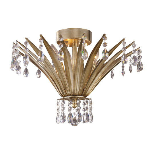 Naples 19'' Wide 3-Light Flush Mount - Antique Silver Leaf