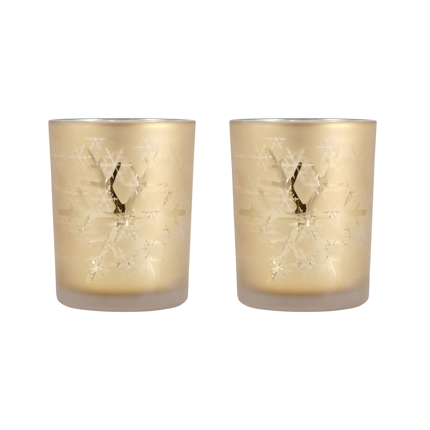 Fern Snowflake Pillar Holder - Set of 2