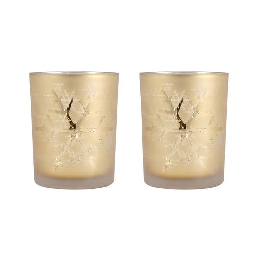 Fern Snowflake Pillar Holder - Set of 2