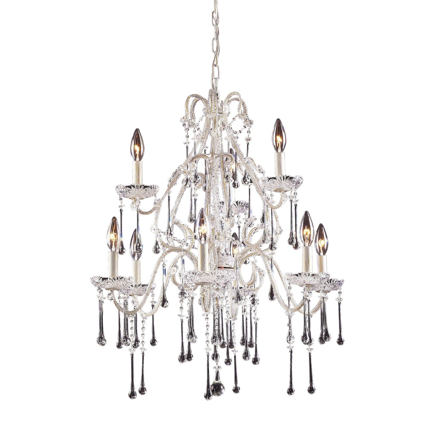 Opulence 25'' Wide 9-Light Chandelier - Antique White