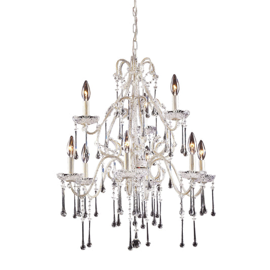 Opulence 25'' Wide 9-Light Chandelier - Antique White