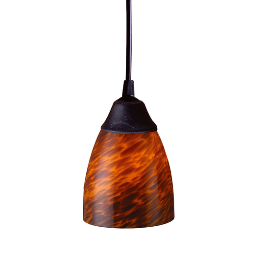 Classico 5'' Wide 1-Light Pendant - Dark Rust with Espresso Glass - Includes LED Bulb