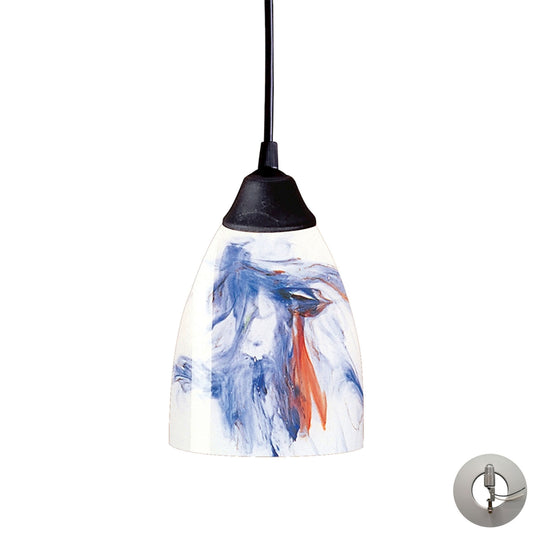 Classico 5'' Wide 1-Light Pendant - Dark Rust with Mountain Glass - Includes Adapter Kit