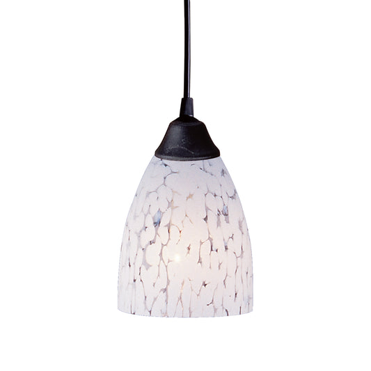 Classico 5'' Wide 1-Light Pendant - Dark Rust with Snow White Glass - Includes LED Bulb