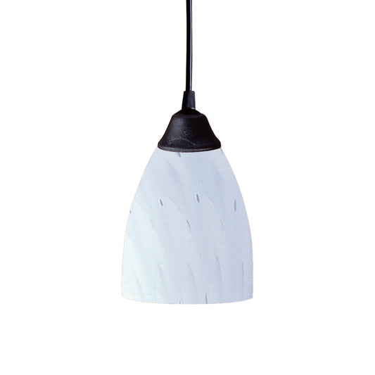 Classico 5'' Wide 1-Light Pendant - Dark Rust with Simple White Glass - Includes LED Bulb