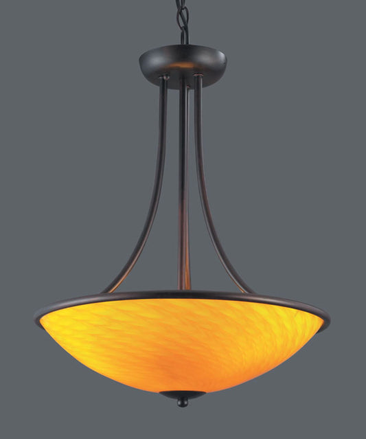 Arco Baleno 3-Light Pendant - Dark Rust with Canary Yellow