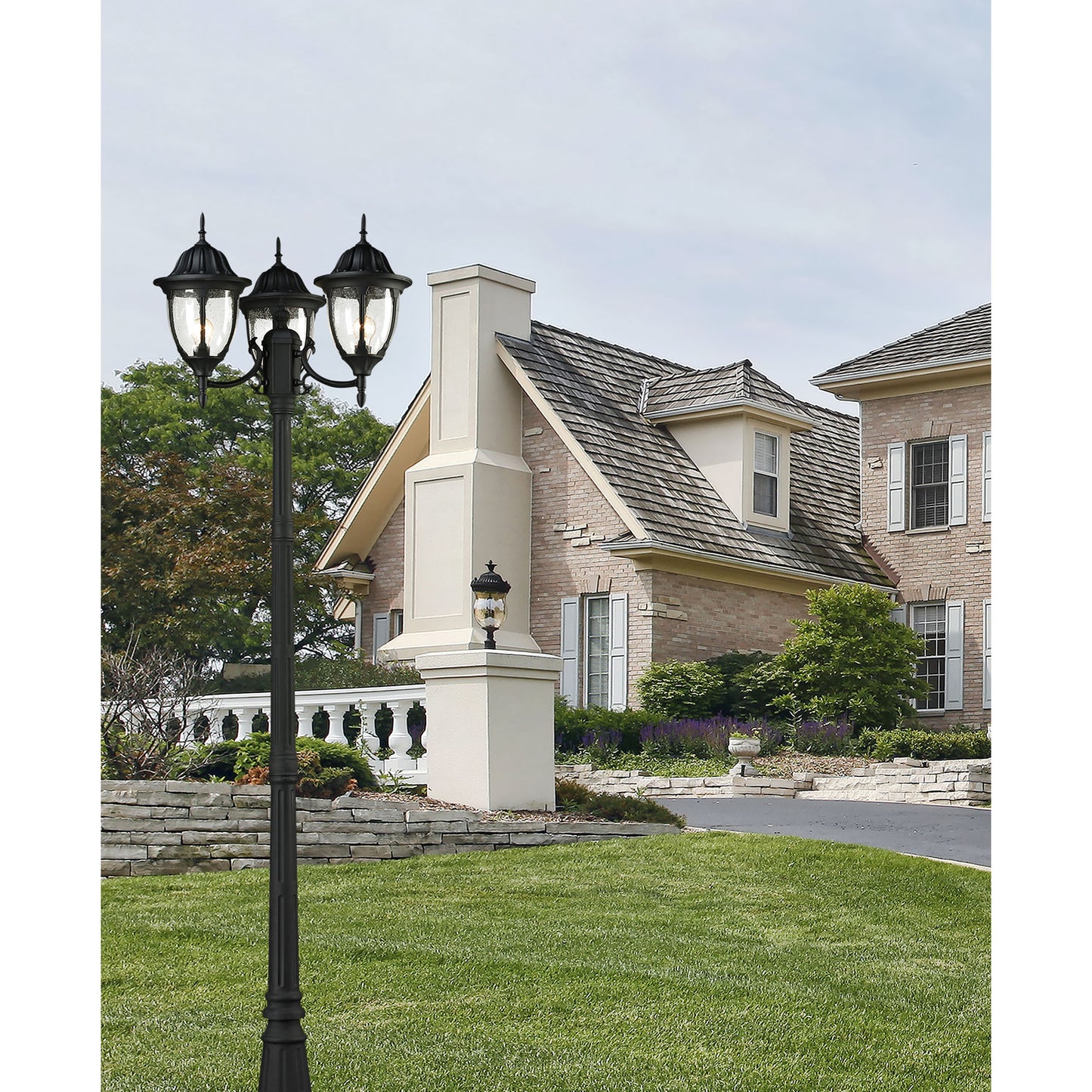 Central Square 91'' High 3-Light Outdoor Post Light - Textured Matte Black
