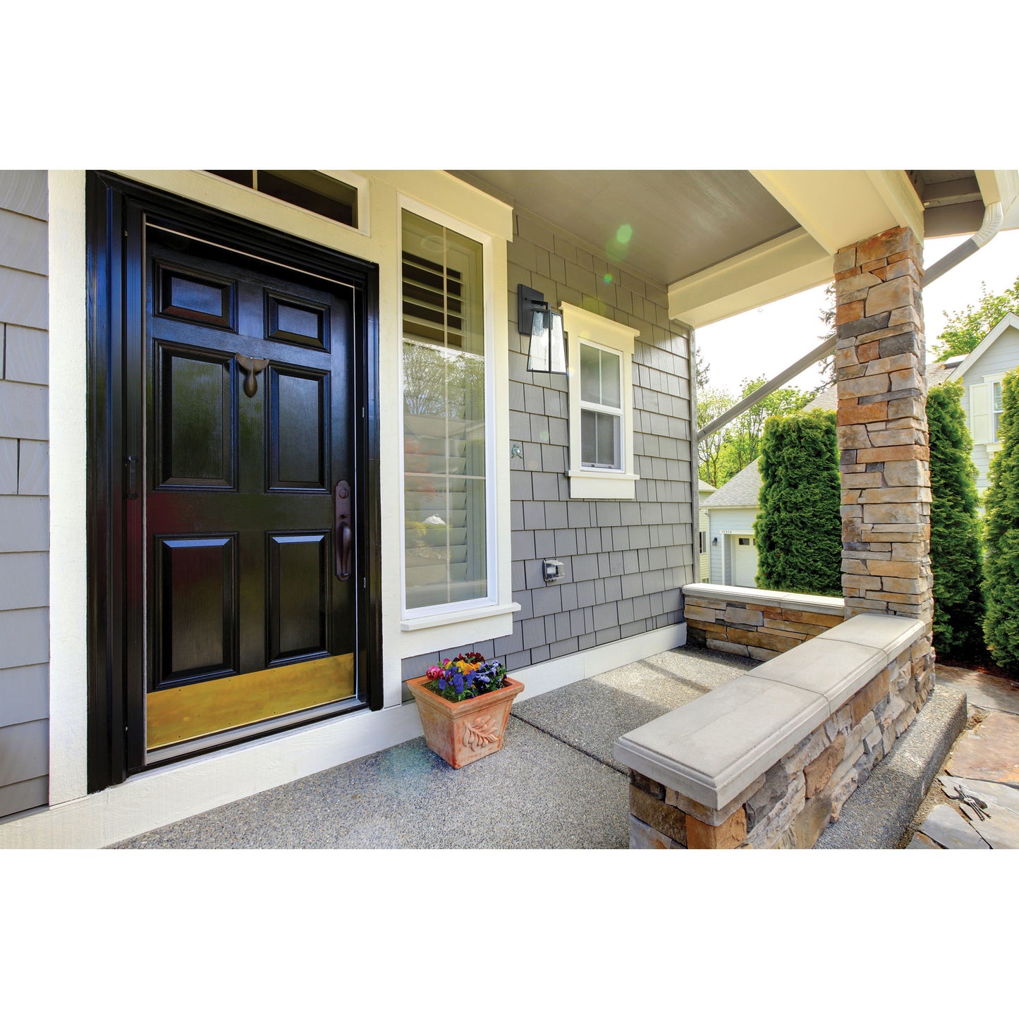 Meditterano 16'' High 1-Light Outdoor Sconce - Matte Black