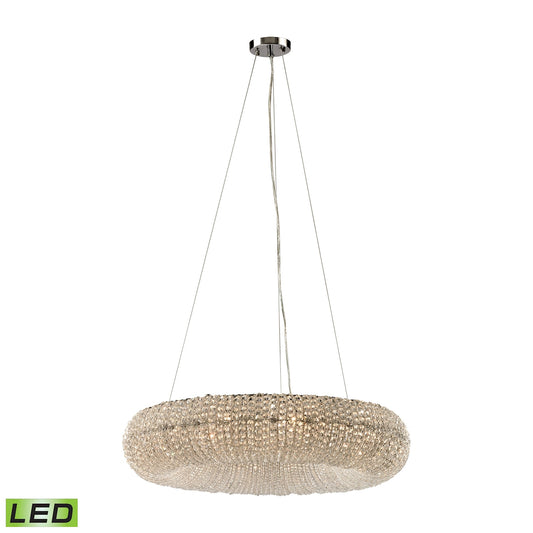 Crystal Ring 28'' Wide 10-Light Chandelier - Polished Chrome - Includes LED Bulb