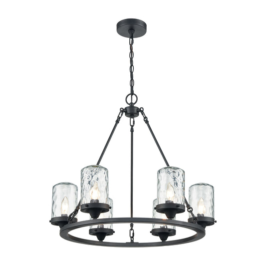Torch 26'' Wide 6-Light Outdoor Pendant - Charcoal Black