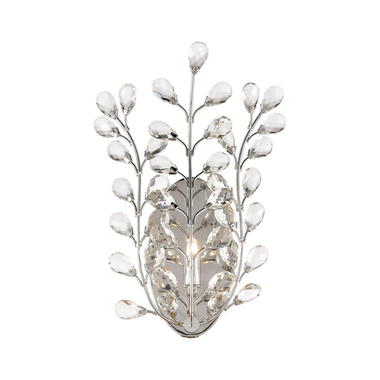 Crystique 14'' High 1-Light Sconce - Polished Chrome