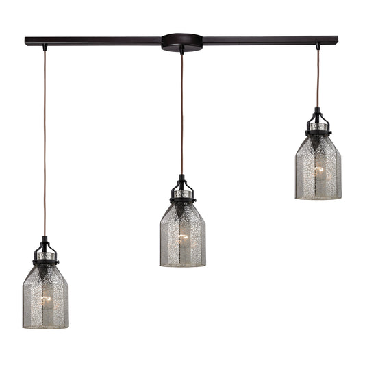 Danica 36'' Wide 3-Light Slim Linear Pendant - Oil Rubbed Bronze
