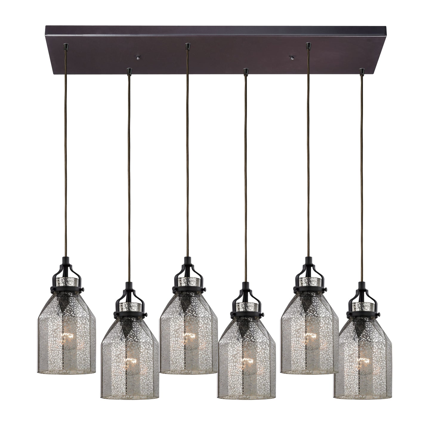 Danica 30'' Wide 6-Light Rectangular Pendant - Oil Rubbed Bronze
