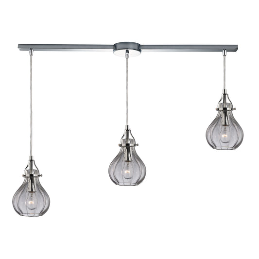 Danica 36'' Wide 3-Light Slim Linear Pendant - Polished Chrome