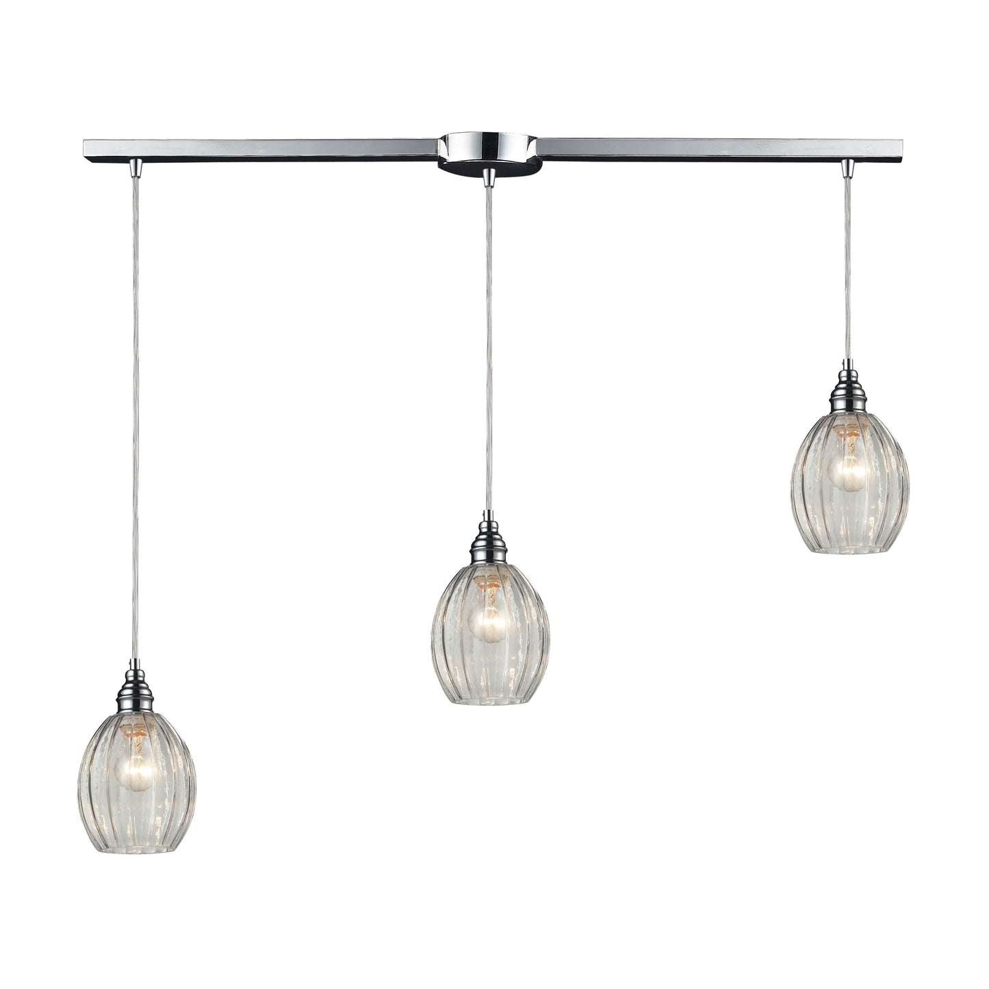 Danica 36'' Wide 3-Light Slim Linear Pendant - Polished Chrome