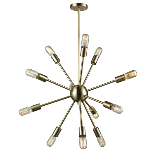 Delphine 27'' Wide 12-Light Chandelier - Satin Brass
