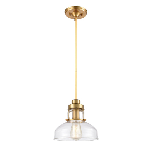 Manhattan Boutique 9'' Wide 1-Light Mini Pendant - Brushed Brass