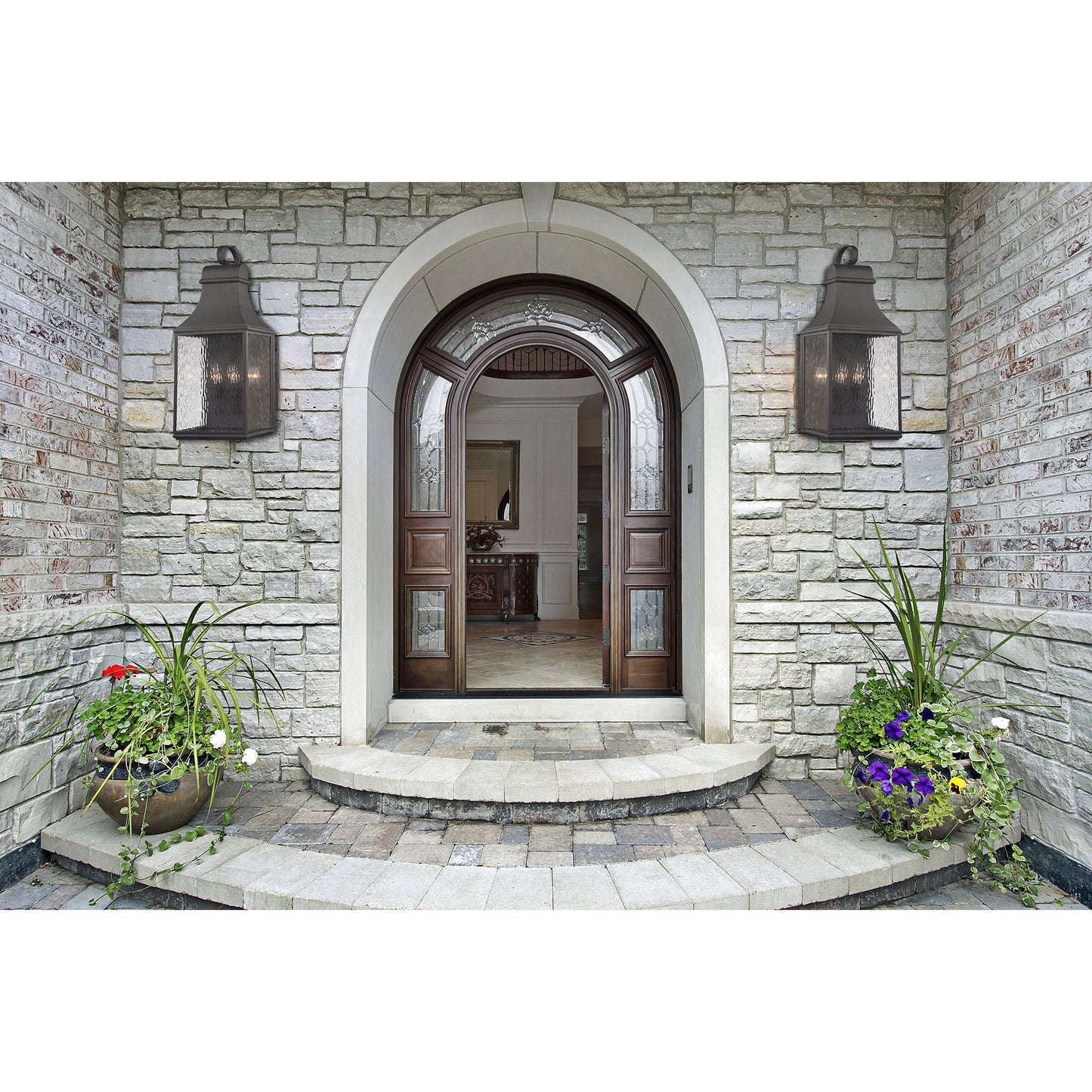Forged Jefferson 27'' High 3-Light Outdoor Sconce - Charcoal