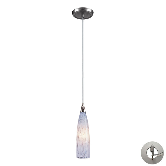 Lungo 3'' Wide 1-Light Pendant - Satin Nickel with Snow White Glass - Includes Adapter Kit