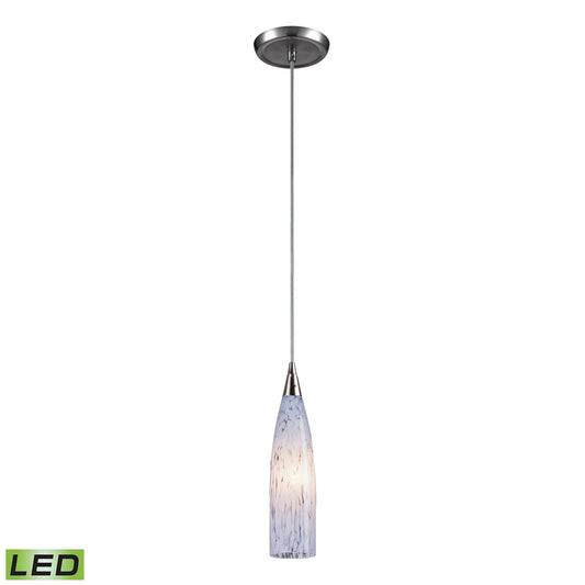 Lungo 3'' Wide 1-Light Pendant - Satin Nickel with Snow White Glass - Includes LED Bulb
