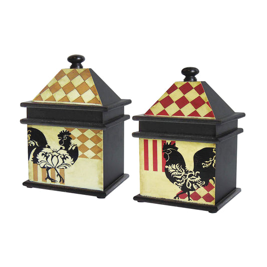 Harlequin Rooster Box - Set of 2